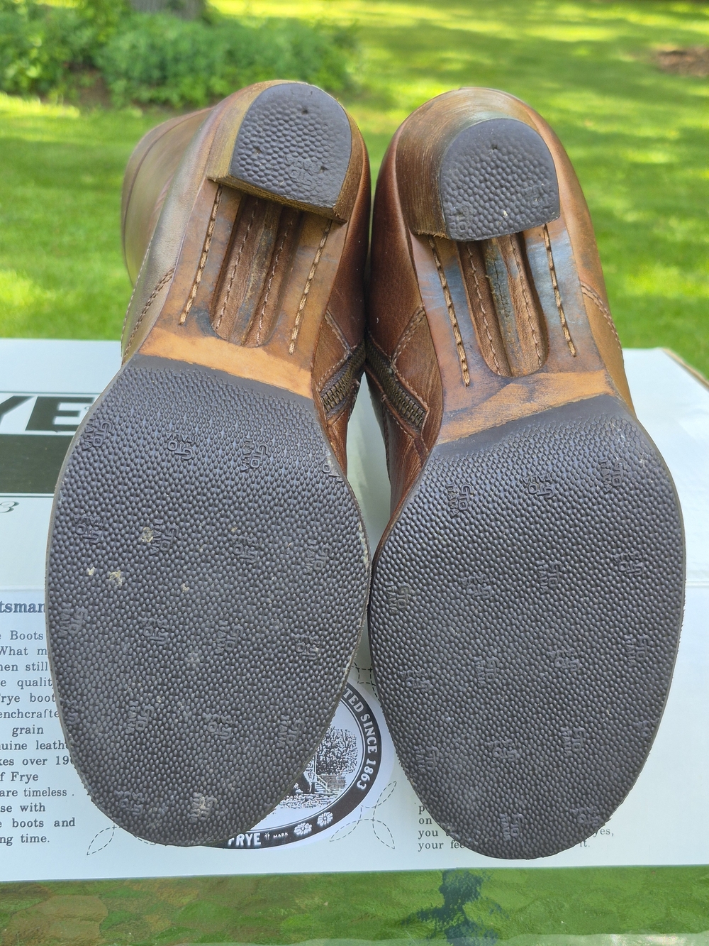 VINTAGE Frye Villager Lace Antique Gold Boots-7.5 - Picture 8 of 16